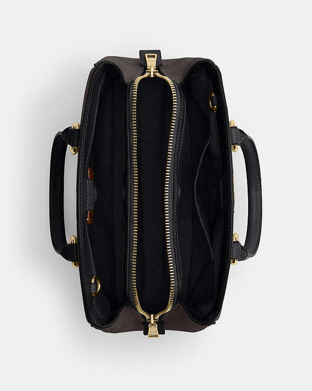 Savannah Small Carryall Bag In Signature Canvas Signature Canvas-Gold-Walnut-Black Signature Canvas-Gold-Walnut-Black