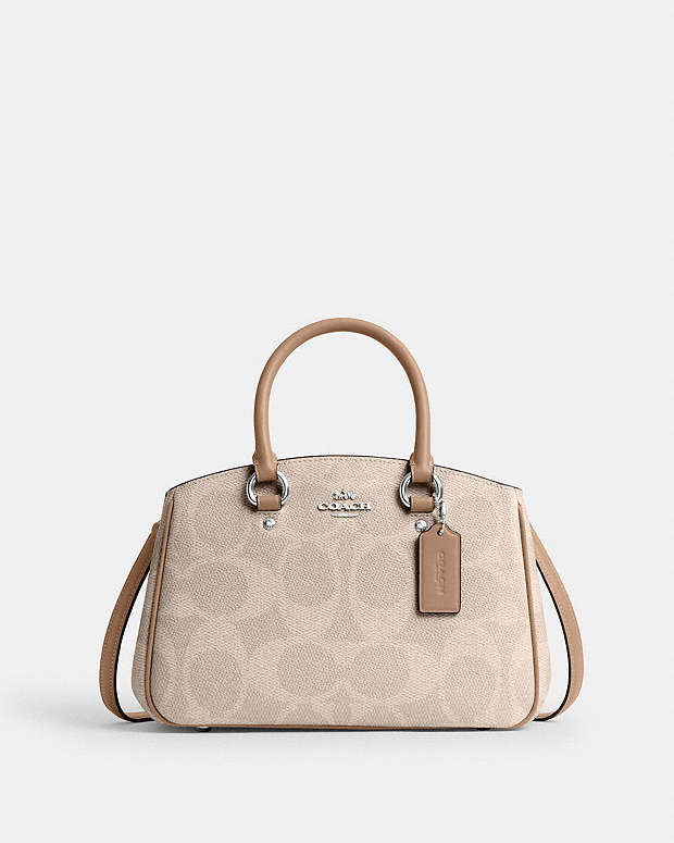 Savannah Small Carryall Bag In Signature Canvas Signature Canvas-Silver-Sand-Taupe Signature Canvas-Silver-Sand-Taupe