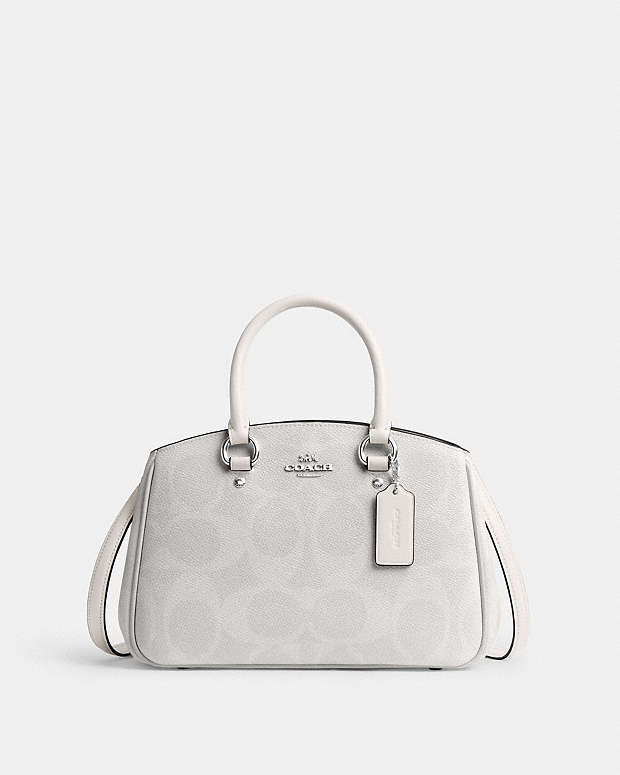 Savannah Small Carryall Bag In Signature Canvas Signature Canvas-Sv-White-Chalk Signature Canvas-Sv-White-Chalk