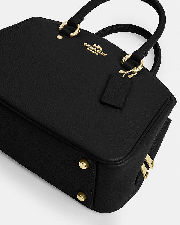 Savannah Small Carryall Bag Pebbled Leather-Gold-Black Pebbled Leather-Gold-Black