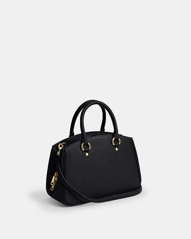 Savannah Small Carryall Bag Pebbled Leather-Gold-Black Pebbled Leather-Gold-Black