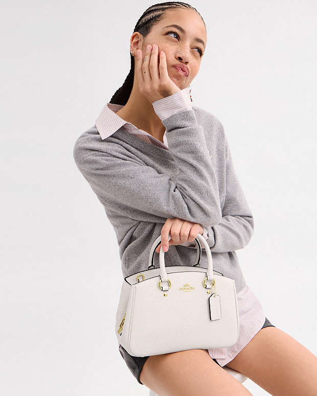 Savannah Small Carryall Bag Pebbled Leather-Gold-Chalk Pebbled Leather-Gold-Chalk