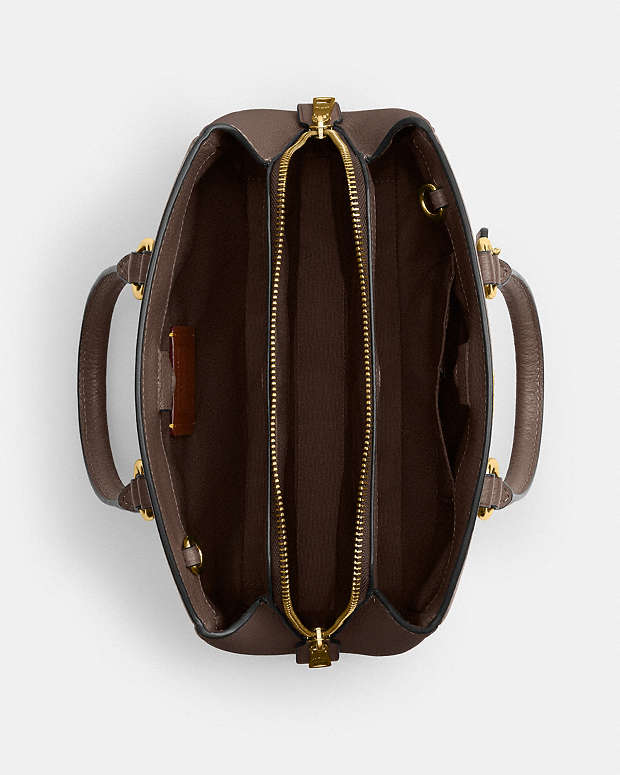 Savannah Small Carryall Bag Pebbled Leather-Gold-Dark Stone Pebbled Leather-Gold-Dark Stone