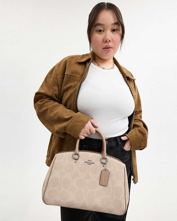 Savannah Carryall Bag In Signature Canvas Signature Canvas-Silver-Sand-Taupe Signature Canvas-Silver-Sand-Taupe