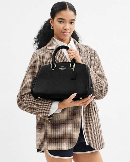 Savannah Carryall Bag Pebbled Leather-Gold-Black Pebbled Leather-Gold-Black