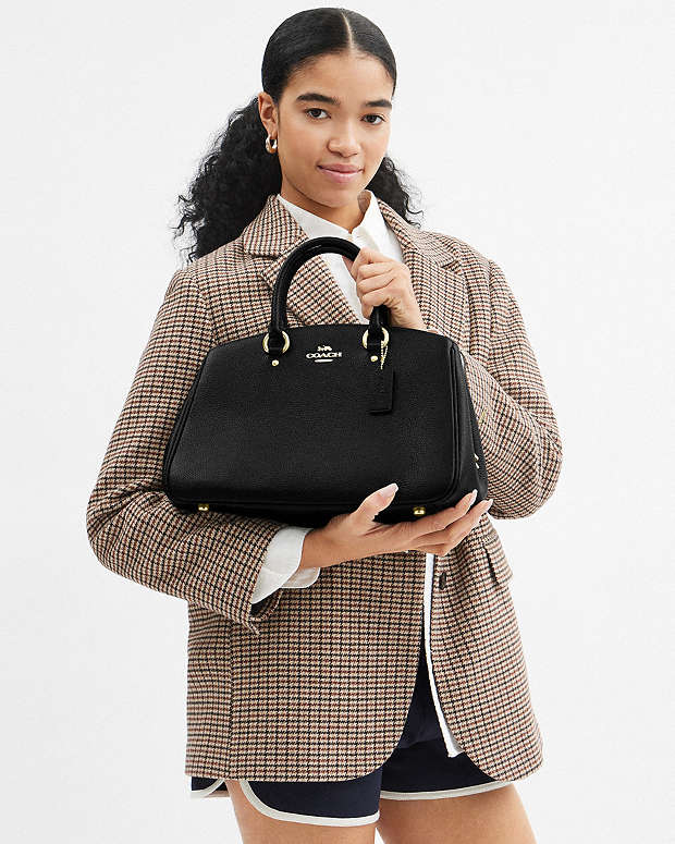 Savannah Carryall Bag Pebbled Leather-Gold-Black Pebbled Leather-Gold-Black