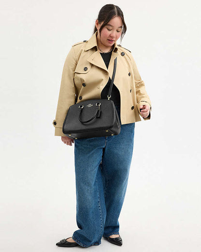 Savannah Carryall Bag Pebbled Leather-Gold-Black Pebbled Leather-Gold-Black