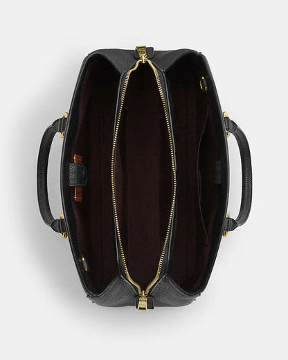 Savannah Carryall Bag Pebbled Leather-Gold-Black Pebbled Leather-Gold-Black