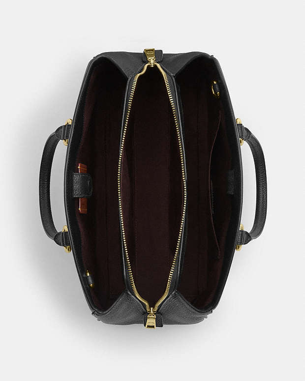 Savannah Carryall Bag Pebbled Leather-Gold-Black Pebbled Leather-Gold-Black