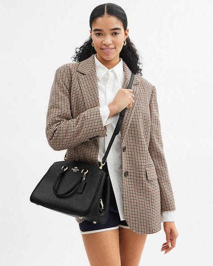 Savannah Carryall Bag Pebbled Leather-Gold-Black Pebbled Leather-Gold-Black