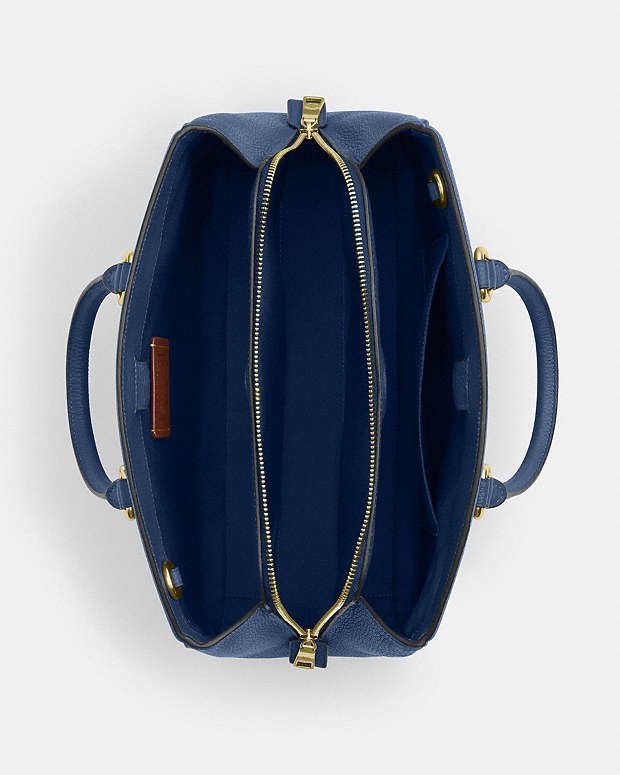 Savannah Carryall Bag Pebbled Leather-Gold-Deep Blue Pebbled Leather-Gold-Deep Blue