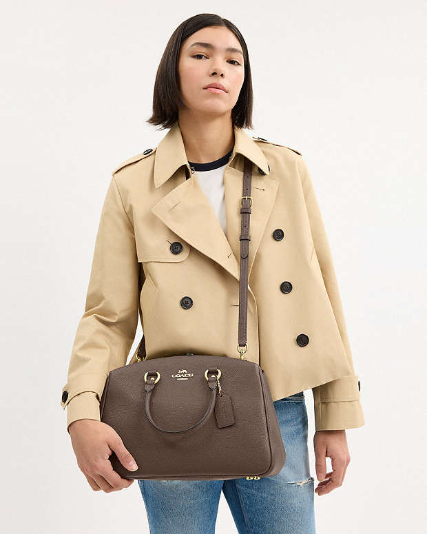 Savannah Carryall Bag Pebbled Leather-Gold-Dark Stone Pebbled Leather-Gold-Dark Stone