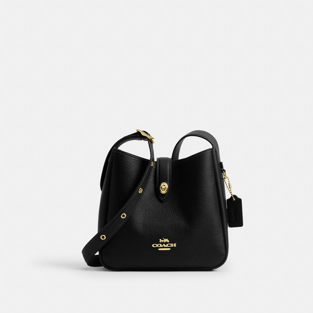Hadley Mini Crossbody Bag Pebbled Leather-Gold-Black Pebbled Leather-Gold-Black