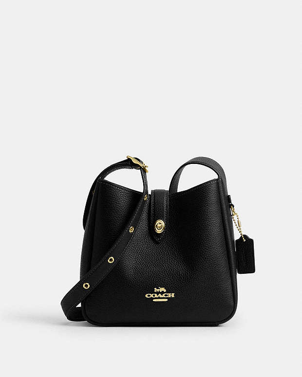 Hadley Mini Crossbody Bag Pebbled Leather-Gold-Black Pebbled Leather-Gold-Black
