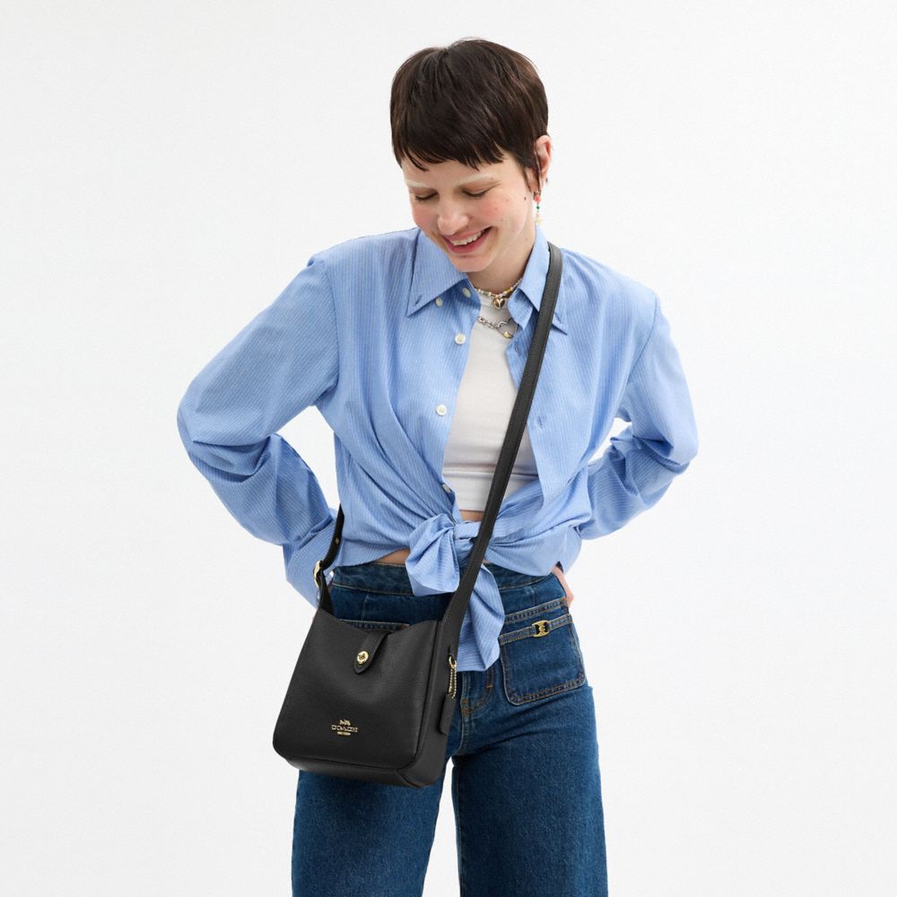 Coach Hadley Mini Crossbody Bag Gold Black