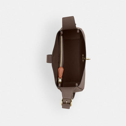 Hadley Mini Crossbody Bag Pebbled Leather-Gold-Dark Stone Pebbled Leather-Gold-Dark Stone
