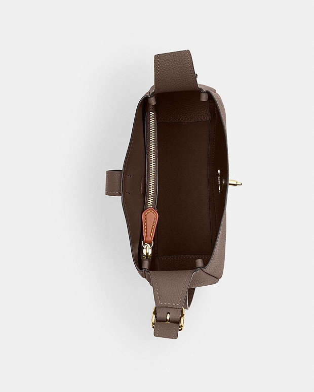 Hadley Mini Crossbody Bag Pebbled Leather-Gold-Dark Stone Pebbled Leather-Gold-Dark Stone