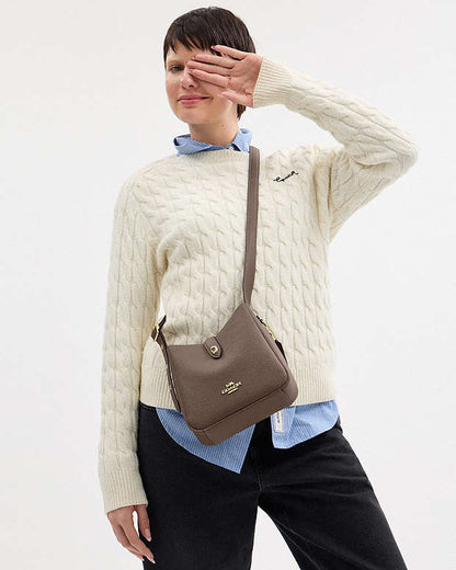 Hadley Mini Crossbody Bag Pebbled Leather-Gold-Dark Stone Pebbled Leather-Gold-Dark Stone