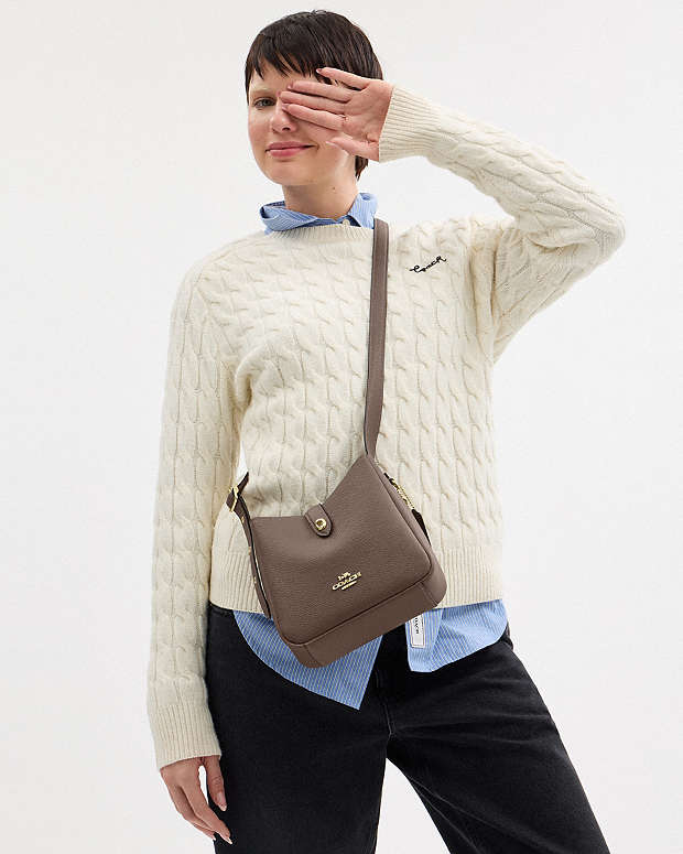 Hadley Mini Crossbody Bag Pebbled Leather-Gold-Dark Stone Pebbled Leather-Gold-Dark Stone