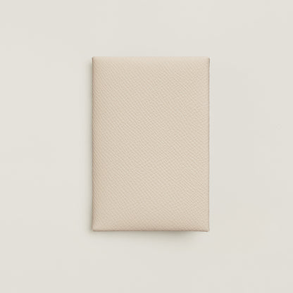  Hermes Calvi Card Holder Craie