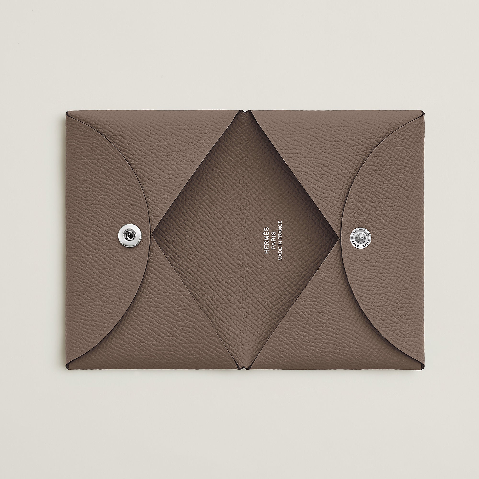  Hermes Calvi Card Holder Toupe
