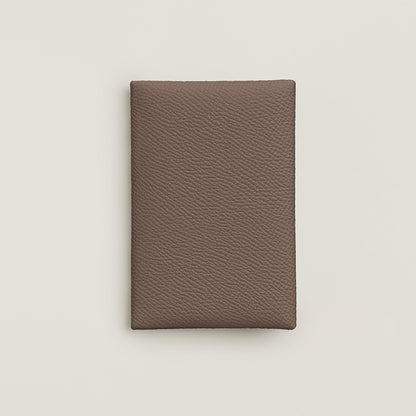  Hermes Calvi Card Holder Toupe