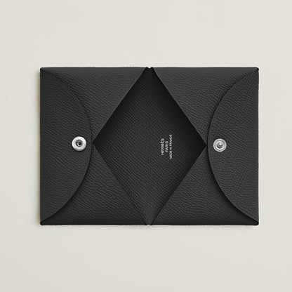  Hermes Calvi Card Holder Toupe