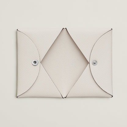  Hermes Calvi Card Holder Gris Ple