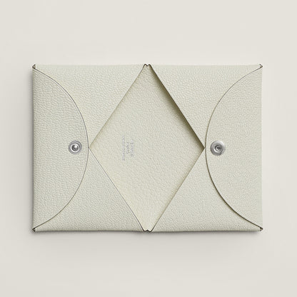  Hermes Calvi Card Holder Mushroom