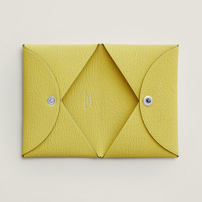  Hermes Calvi Card Holder Limoncello