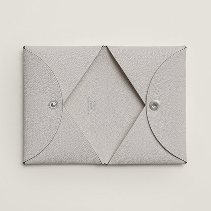  Hermes Calvi Card Holder Toupe