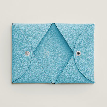  Hermes Calvi Card Holder Toupe