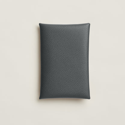  Hermes Calvi Card Holder Gris Misty