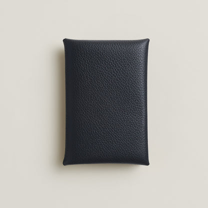  Hermes Calvi Card Holder New Bleu Ocan