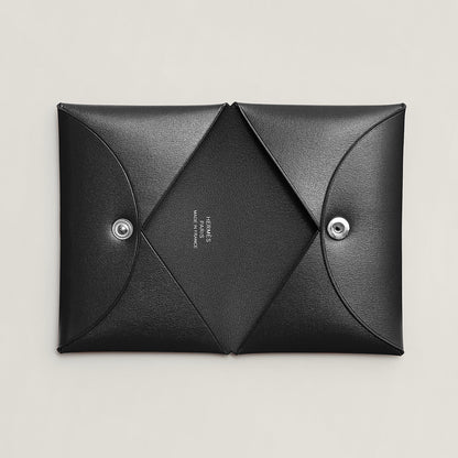  Hermes Calvi Card Holder Toupe