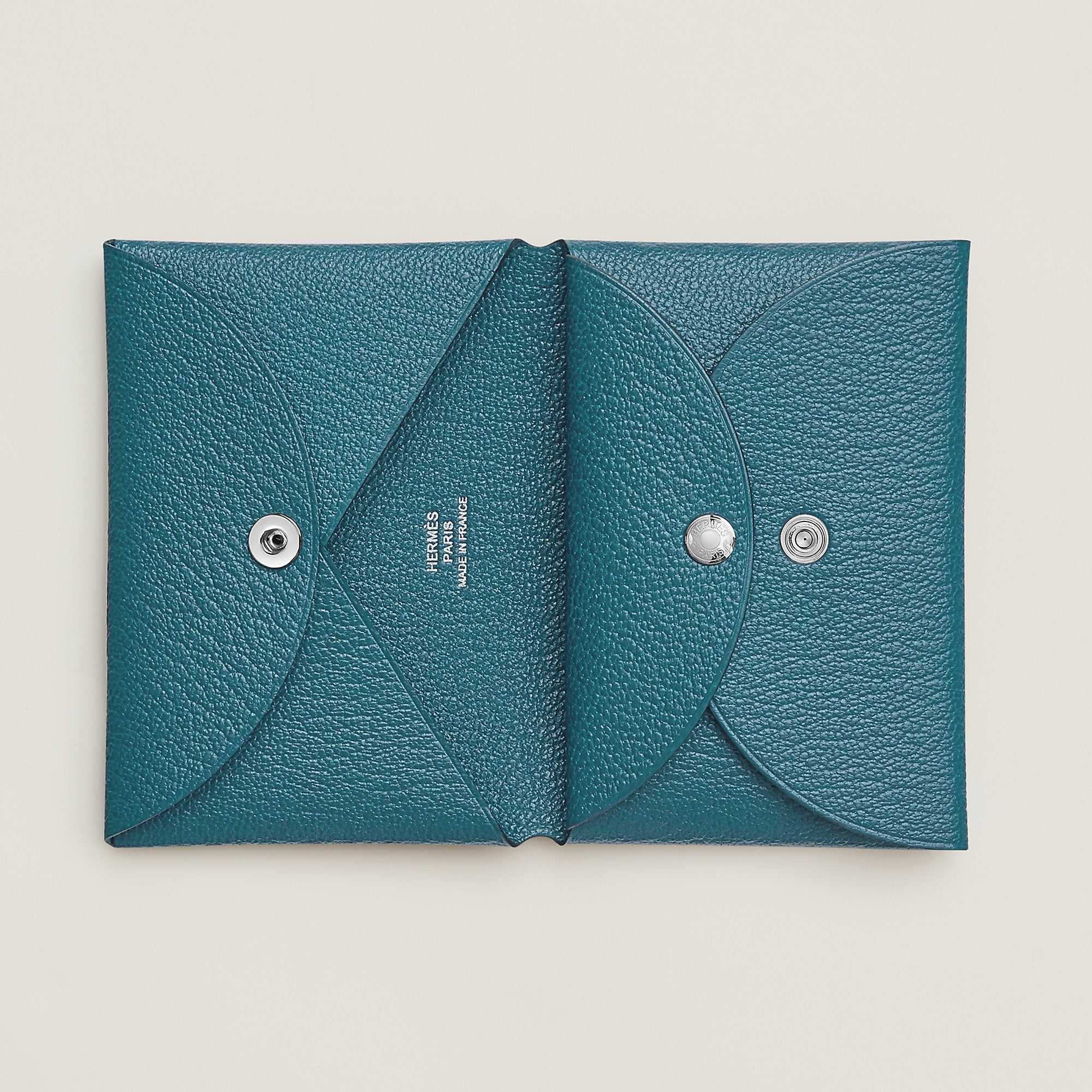  Hermes Calvi Duo Compact Card Holder Jaune Citron