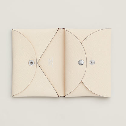  Hermes Calvi Duo Compact Card Holder Craie