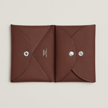  Hermes Calvi Duo Compact Card Holder Terre