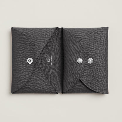  Hermes Calvi Duo Compact Card Holder Ardoise