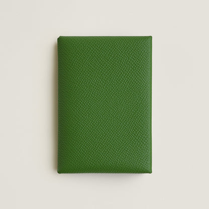  Hermes Calvi Duo Compact Card Holder Vert Yucca