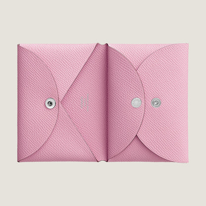  Hermes Calvi Duo Compact Card Holder Mauve Sylvestre