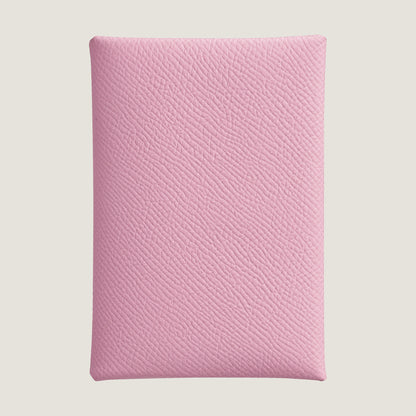  Hermes Calvi Duo Compact Card Holder Mauve Sylvestre