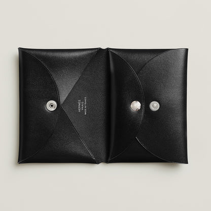  Hermes Calvi Duo Compact Card Holder Noir