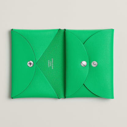  Hermes Calvi Duo Compact Card Holder Vert Comics