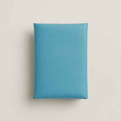  Hermes Calvi Duo Compact Card Holder Bleu Du Nord