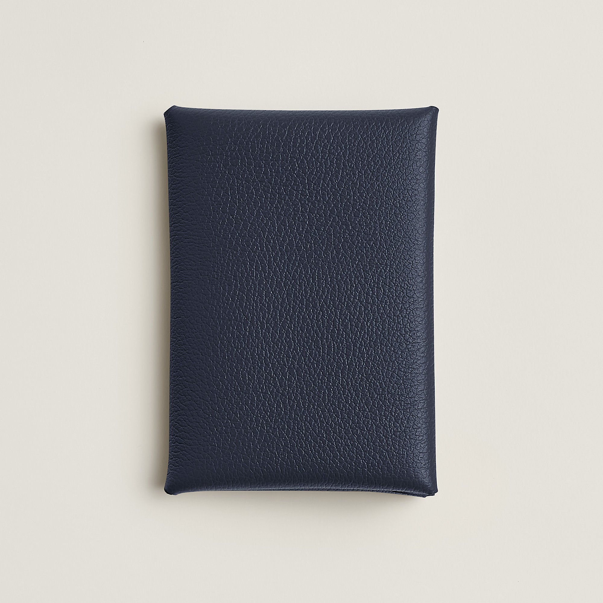  Hermes Calvi Duo Compact Card Holder Bleu Nuit