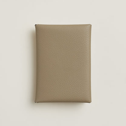  Hermes Calvi Duo Compact Card Holder Beige Marfa