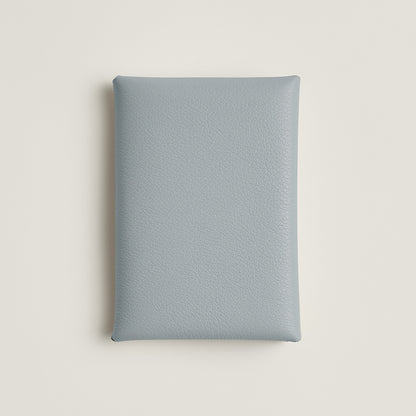  Hermes Calvi Duo Compact Card Holder Bleu Glacier