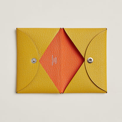  Hermes Calvi Verso Card Holder Cumin