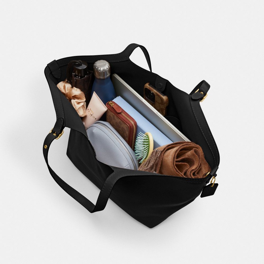 Coach Gramercy Tote Bag Brass Black